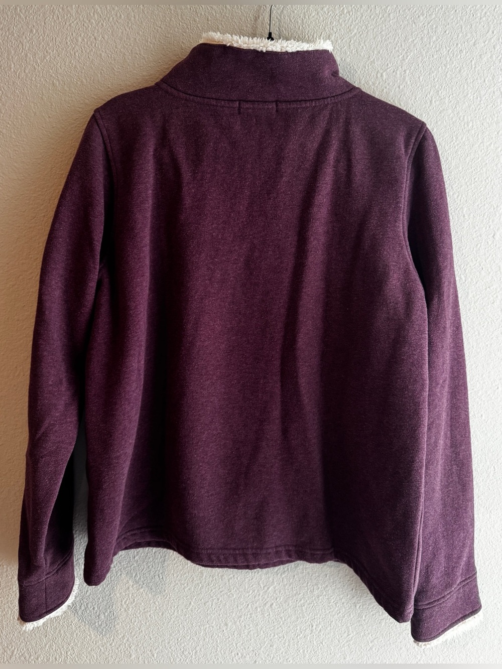 Orvis Women's Plum Sherpa-Lined Turtleneck Pullover size Medium - Picture 2 of 5